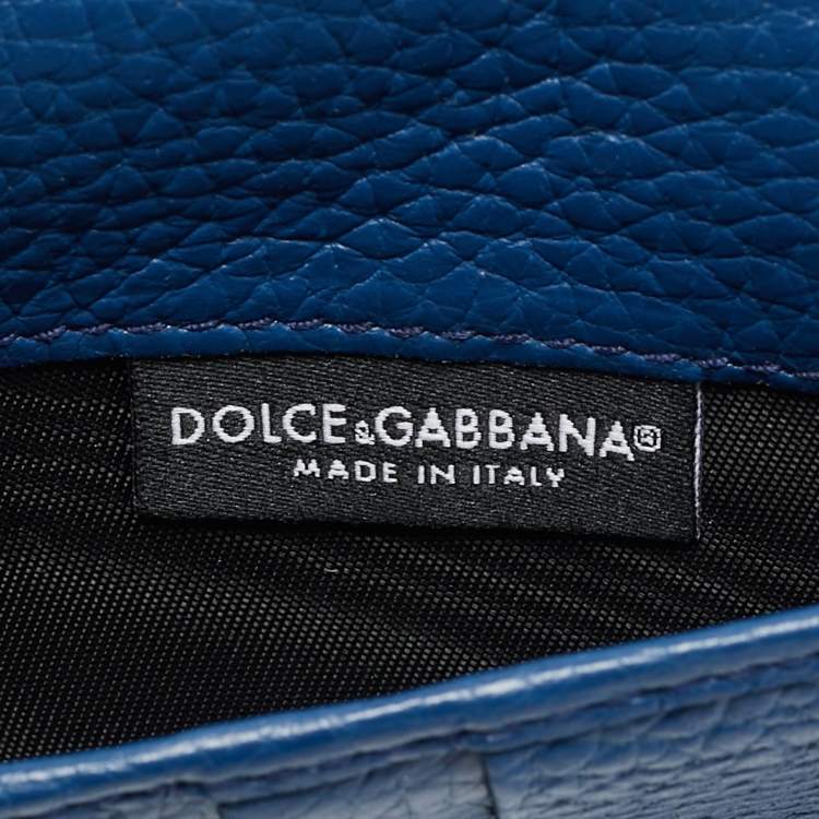 مملوكة مسبقًا Dolce & Gabbana Miss Sicily Von Embellished Blue Leather Wallet On Chain