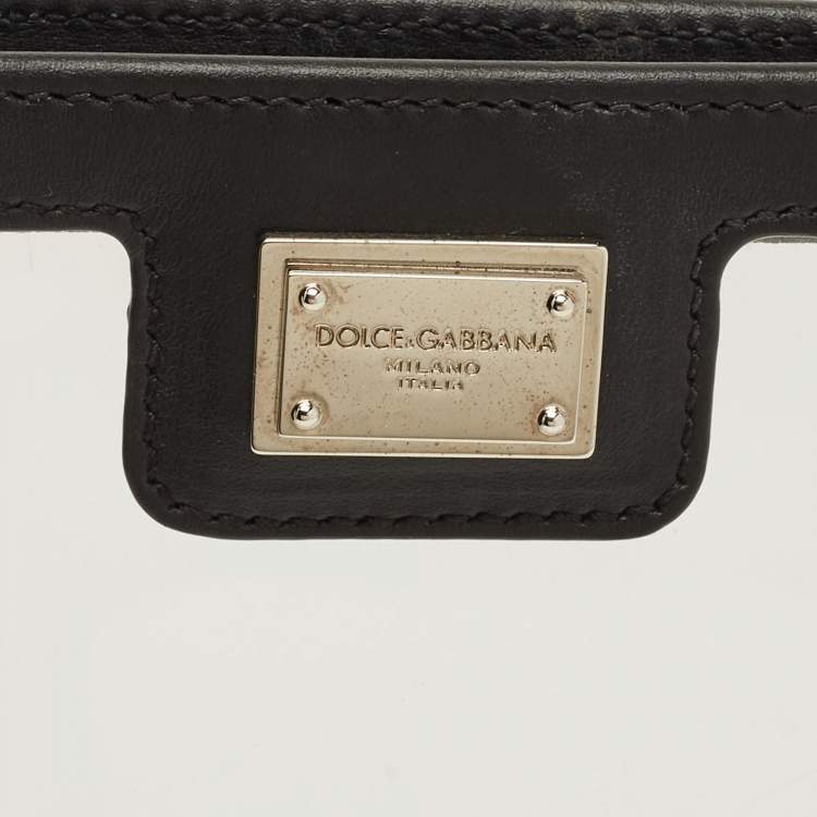 Pre Owned Dolce & Gabbana Black/Clear PVC and Leather Travel Pouch