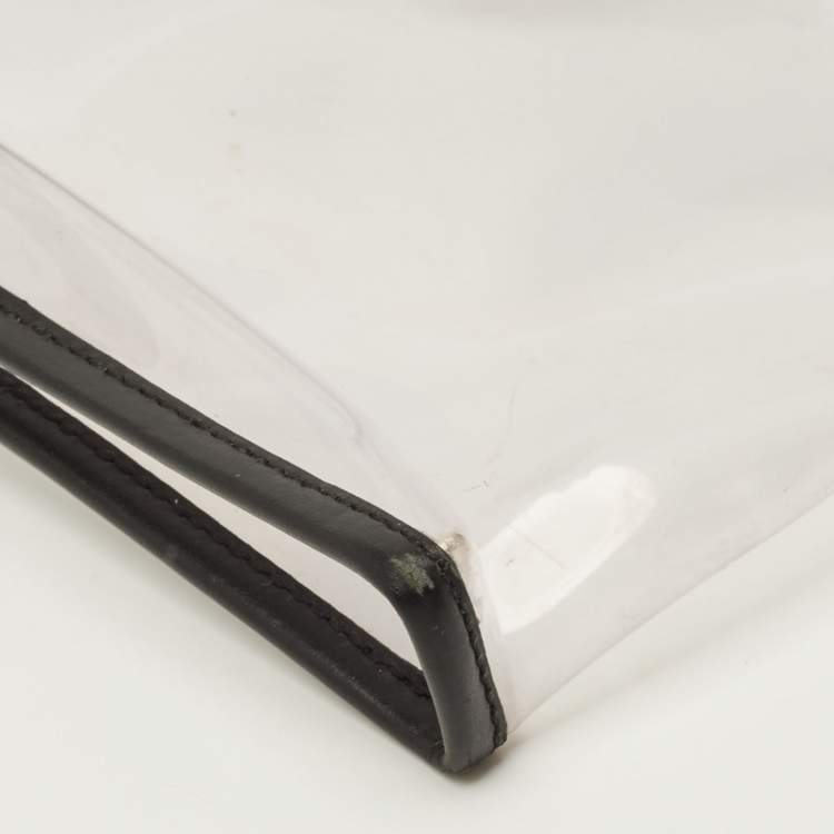 Pre Owned Dolce & Gabbana Black/Clear PVC and Leather Travel Pouch