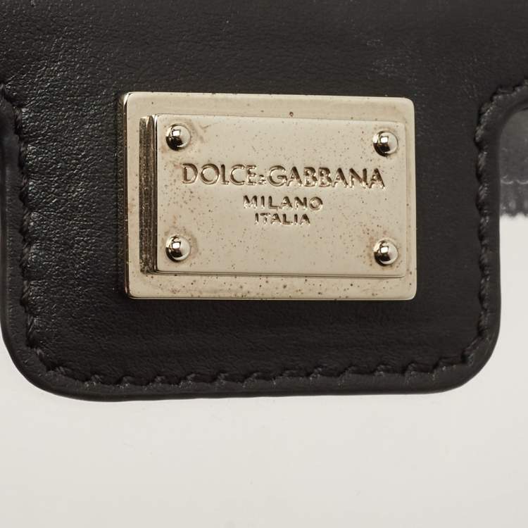 Pre Owned Dolce & Gabbana Black/Clear PVC and Leather Travel Pouch