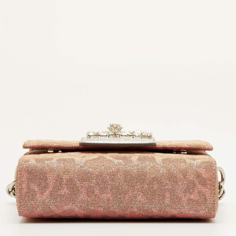 Pre Owned Dolce & Gabbana DG Millennials Mini Metallic Lurex Fabric Crossbody Bag