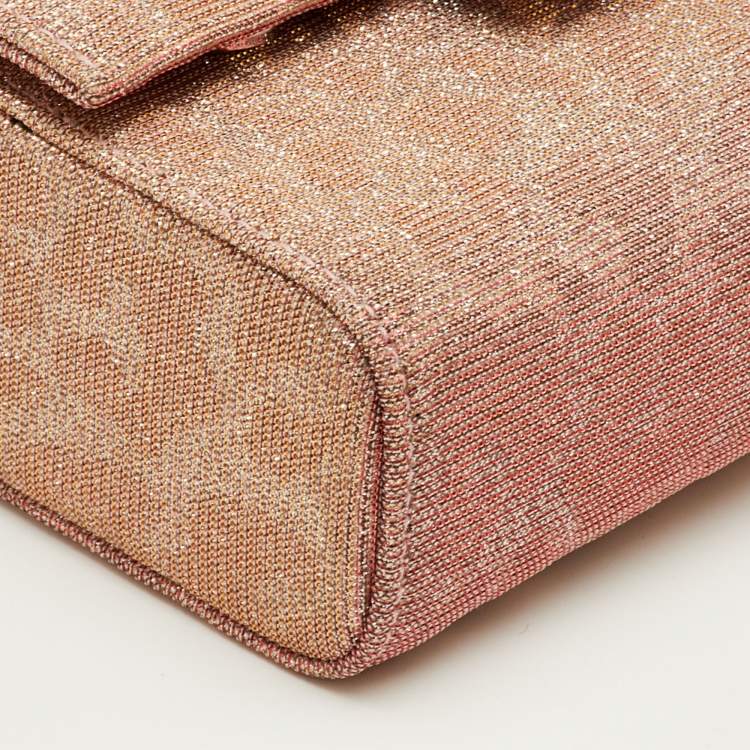 Pre Owned Dolce & Gabbana DG Millennials Mini Metallic Lurex Fabric Crossbody Bag