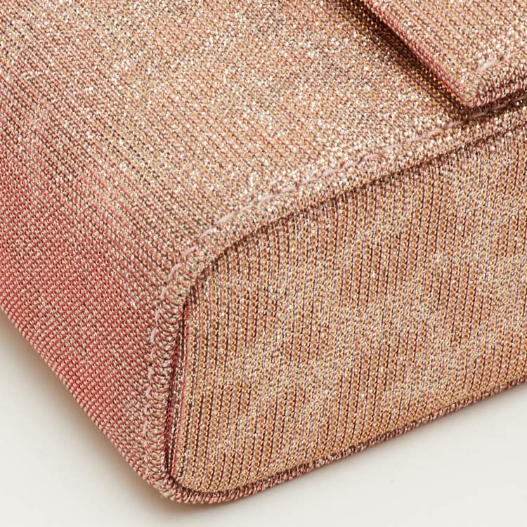 Pre Owned Dolce & Gabbana DG Millennials Mini Metallic Lurex Fabric Crossbody Bag