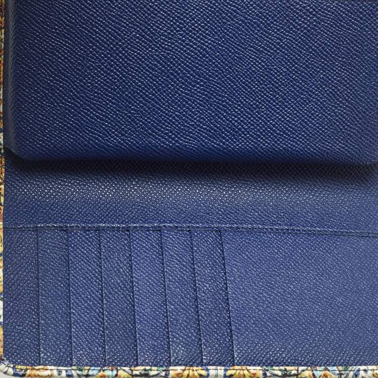 Pre Owned Dolce & Gabbana Miss Sicily Von Multicolor Majolica Print Leather Wallet on Chain