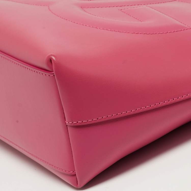 Pre Owned حقيبة تسوق جلدية فوكسيا صغيرة بشعار دي جي دولتشي أند غابانا