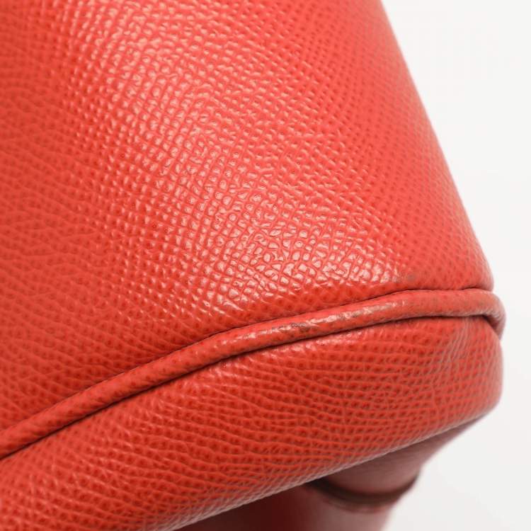 Pre Owned Dolce & Gabbana Miss Sicily Large Orange Leather Top Handle Bags