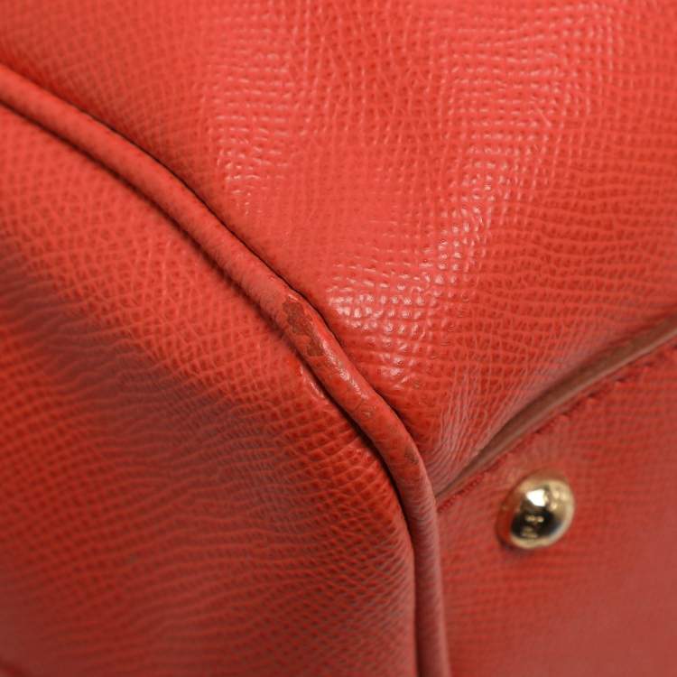 Pre Owned Dolce & Gabbana Miss Sicily Large Orange Leather Top Handle Bags