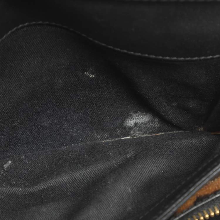 Pre Owned Dolce & Gabbana Nina Brown/Black Leopard Print Coated Canvas Chain Clutch