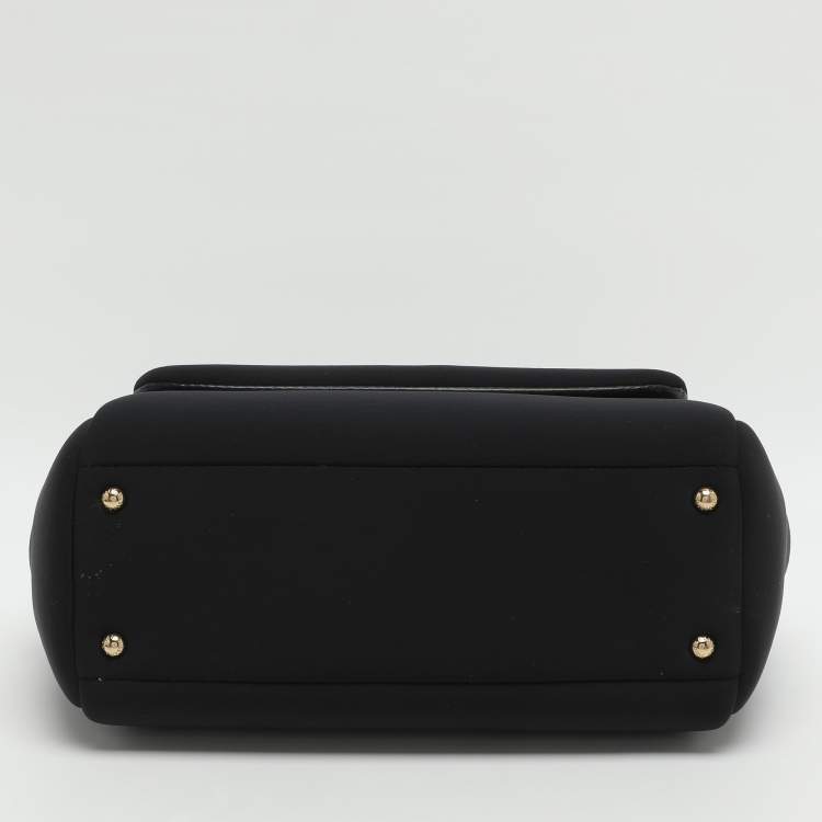 Pre Owned حقيبة يد علوية دولتشي & غابانا ميس سيشيلي متوسطة جلد أسود ونيوبرين