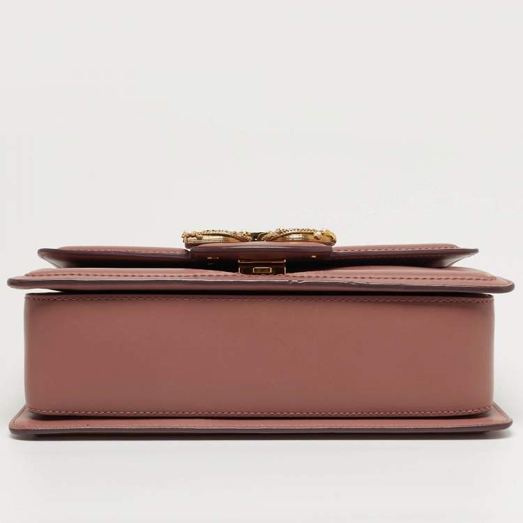 Pre Owned Dolce & Gabbana DG Amore Pink Leather Top Handle Bag