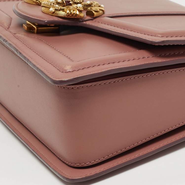 Pre Owned Dolce & Gabbana DG Amore Pink Leather Top Handle Bag