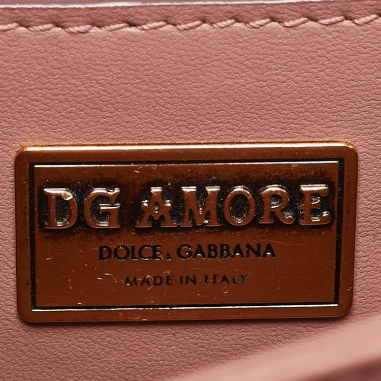 Pre Owned Dolce & Gabbana DG Amore Pink Leather Top Handle Bag