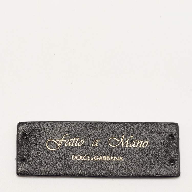 Pre Owned Dolce & Gabbana Devotion Black Woven Leather Flap Shoulder Bag