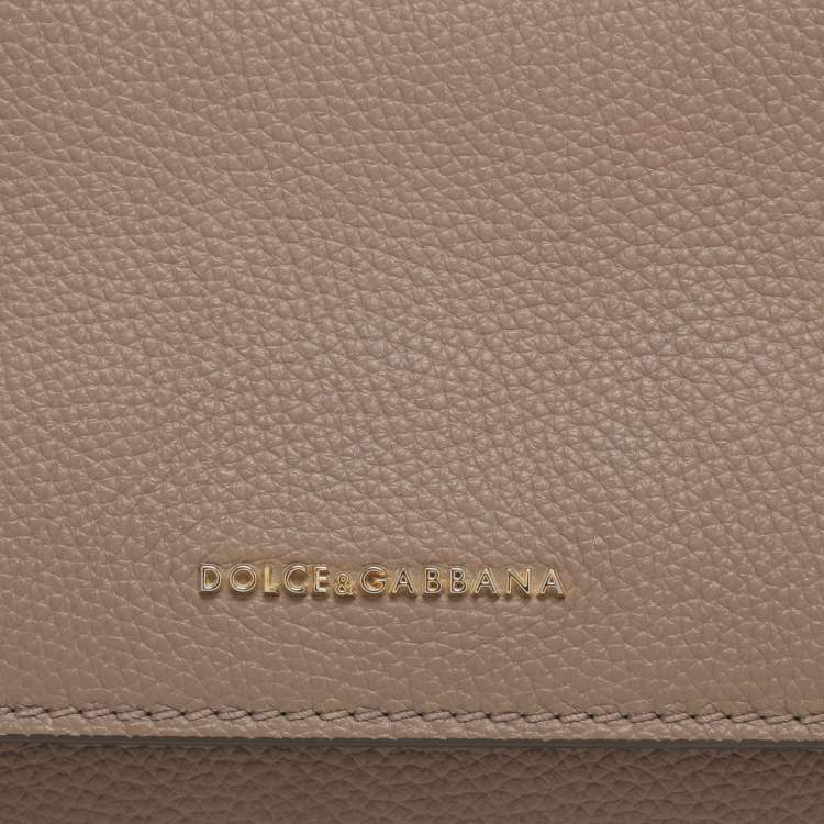 Pre Owned Dolce & Gabbana Sicily Beige Leather Top Handle Bag