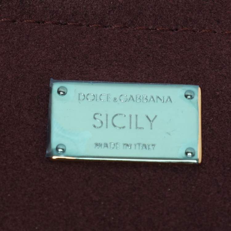 Pre Owned Dolce & Gabbana Sicily Beige Leather Top Handle Bag