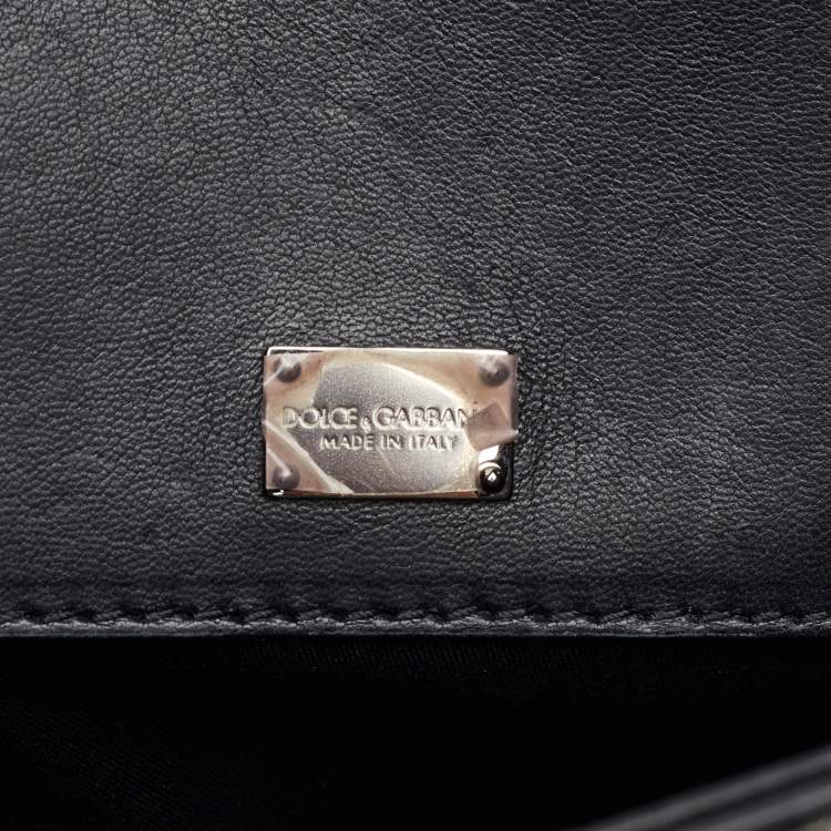 Pre Owned Dolce & Gabbana Miss Sicily Large Multicolor Colorblock Snakeskin Top Handle Bag