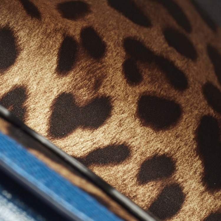 Pre Owned Dolce & Gabbana DG Millennials Crystals Mini Blue Lizard Embossed Leather Bag