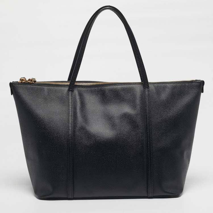 Pre Owned Dolce & Gabbana Miss Escape Zip Black Leather Tote