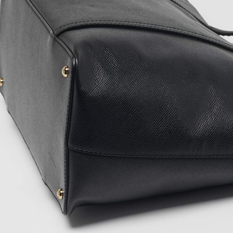 Pre Owned Dolce & Gabbana Miss Escape Zip Black Leather Tote