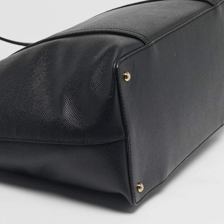 Pre Owned Dolce & Gabbana Miss Escape Zip Black Leather Tote