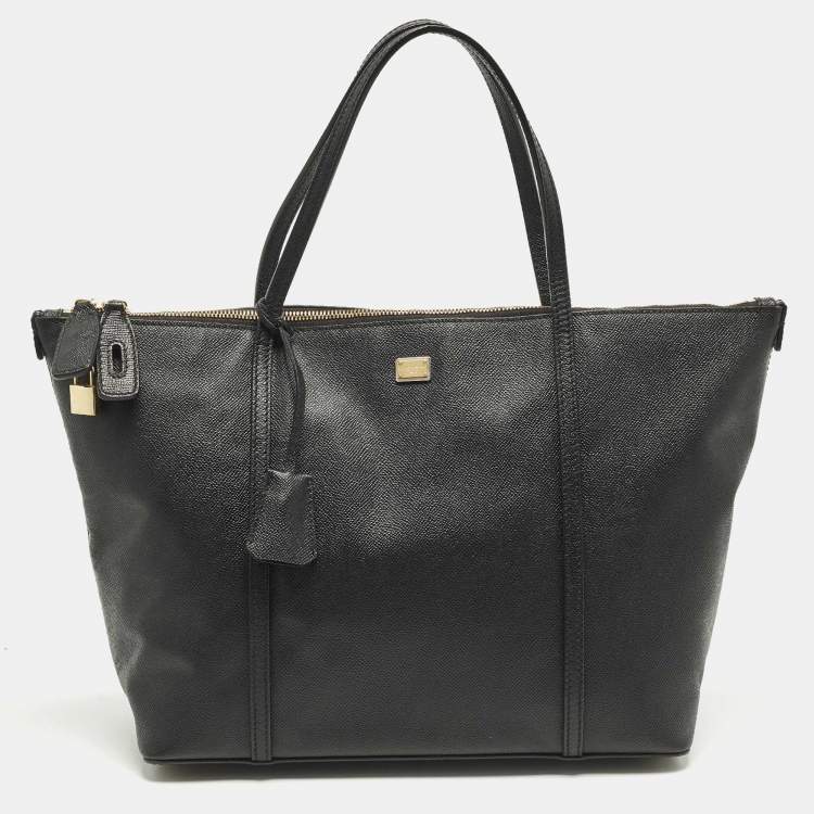 Pre Owned Dolce & Gabbana Miss Escape Zip Black Leather Tote