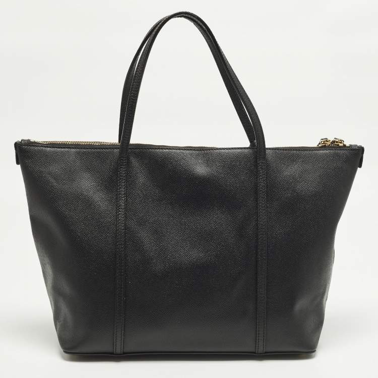 Pre Owned Dolce & Gabbana Miss Escape Zip Black Leather Tote