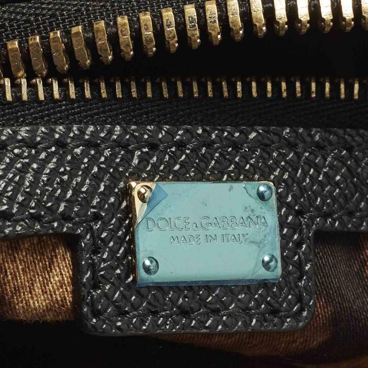 Pre Owned Dolce & Gabbana Miss Escape Zip Black Leather Tote