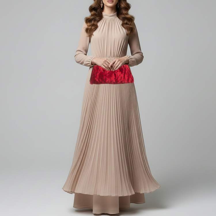 Pre Owned Dolce & Gabbana Red/Black Polka Dot Satin Frame Clutch