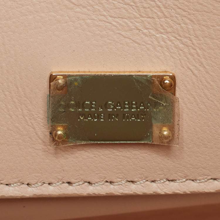 Pre Owned Dolce & Gabbana Lucia Large Navy Blue Leather Shoulder Bag