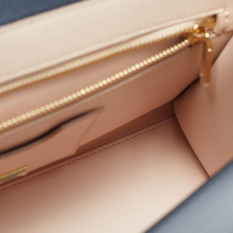 Pre Owned Dolce & Gabbana Lucia Large Navy Blue Leather Shoulder Bag