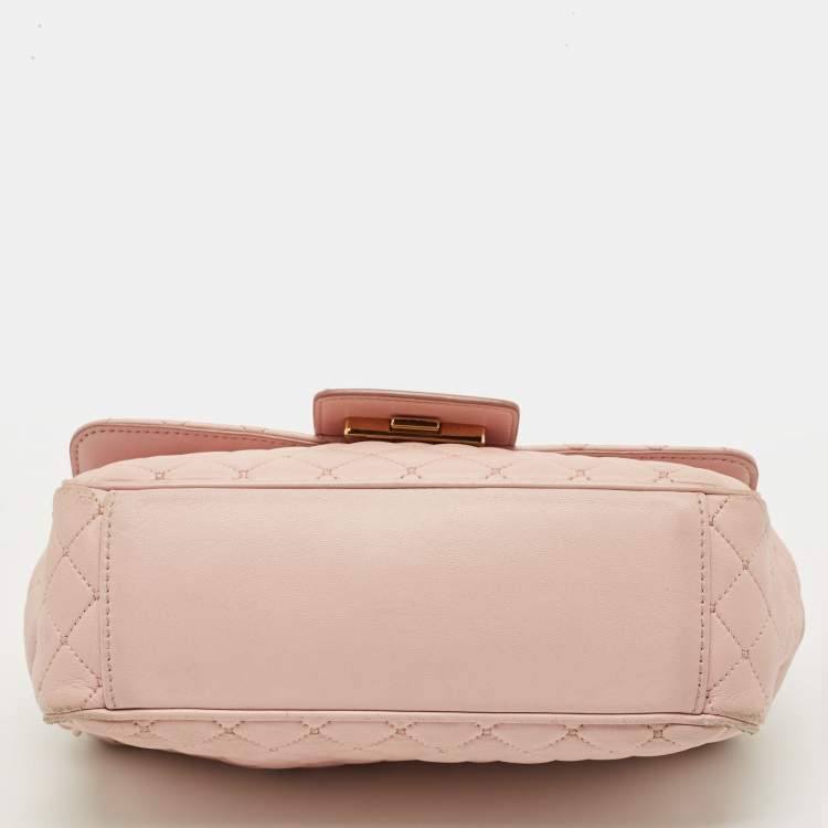 Pre Owned Dolce & Gabbana DG Millennials Pink Quilted Leather Shoulder Bag