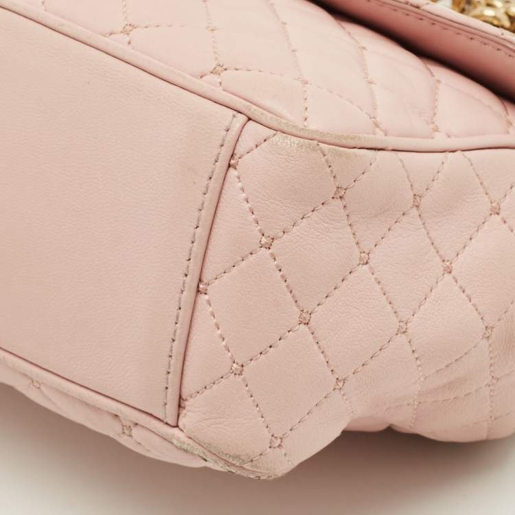 Pre Owned Dolce & Gabbana DG Millennials Pink Quilted Leather Shoulder Bag