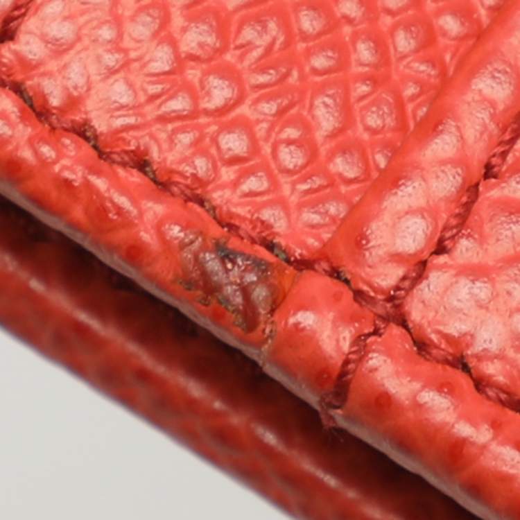 Pre Owned Dolce & Gabbana Orange Leather Flap Continental Wallet