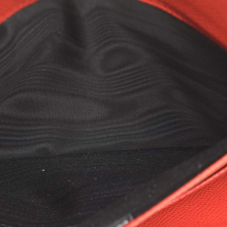 Pre Owned Dolce & Gabbana Orange Leather Flap Continental Wallet