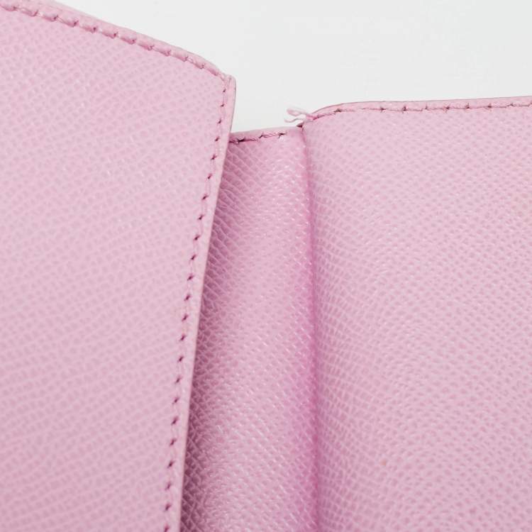 Pre Owned Dolce & Gabbana Miss Sicily Small Pink Leather Top Handle Bag