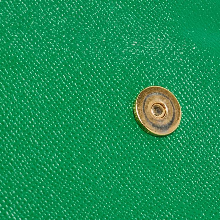 Pre Owned Dolce & Gabbana Miss Sicily Medium Green Leather Top Handle Bag