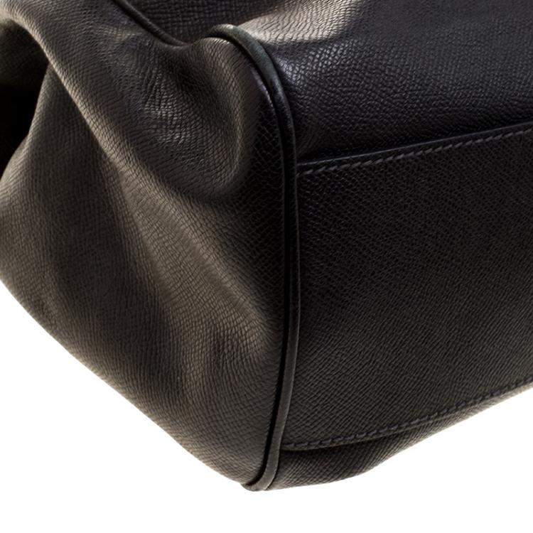 Pre Owned Dolce & Gabbana Black Leather Large Miss Sicily Tote