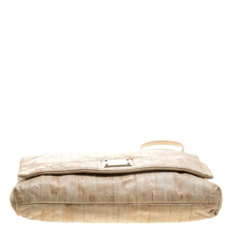 Pre Owned Dolce & Gabbana Beige Leather Miss Deco Shoulder Bag