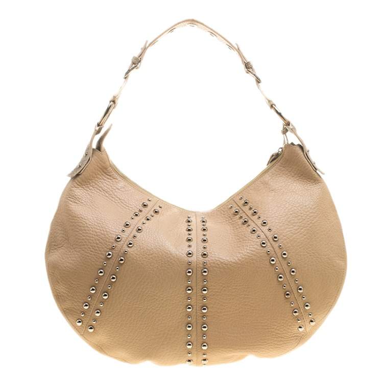 Pre Owned Dolce & Gabbana Beige Leather and Snakeskin Hobo