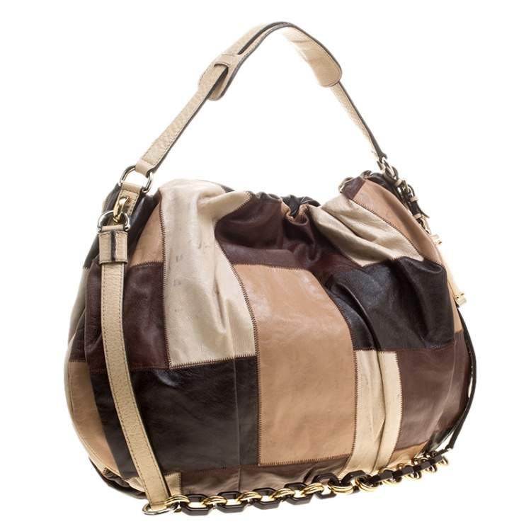 Pre Owned Dolce & Gabbana Multicolor Patchwork Leather Miss Night and Day Hobo