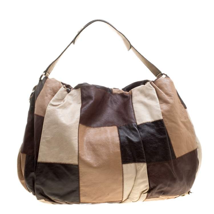 Pre Owned Dolce & Gabbana Multicolor Patchwork Leather Miss Night and Day Hobo