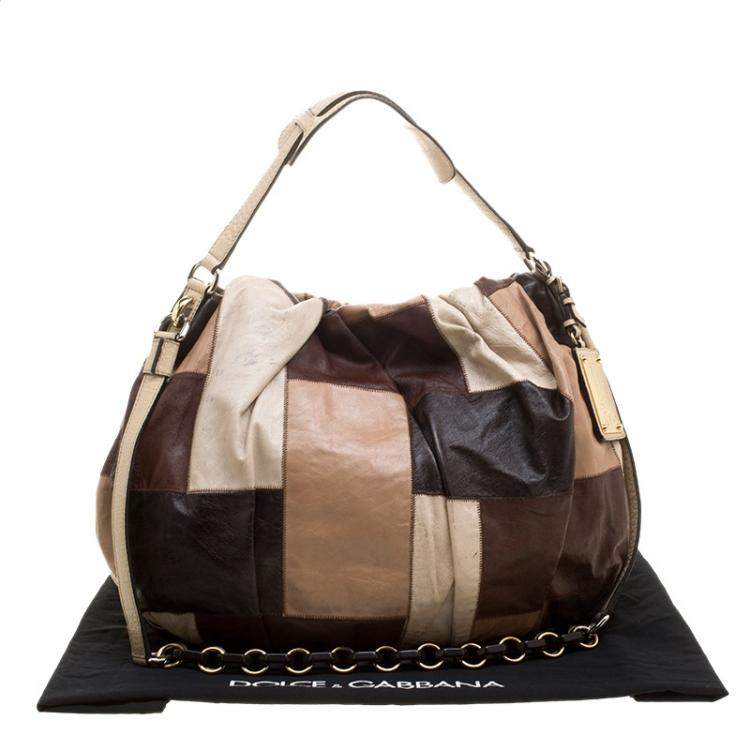 Pre Owned Dolce & Gabbana Multicolor Patchwork Leather Miss Night and Day Hobo