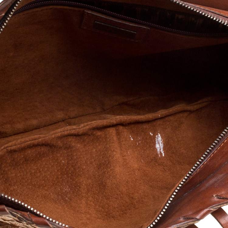 Pre Owned Dolce & Gabbana Brown Python Tassel Shoulder Bag