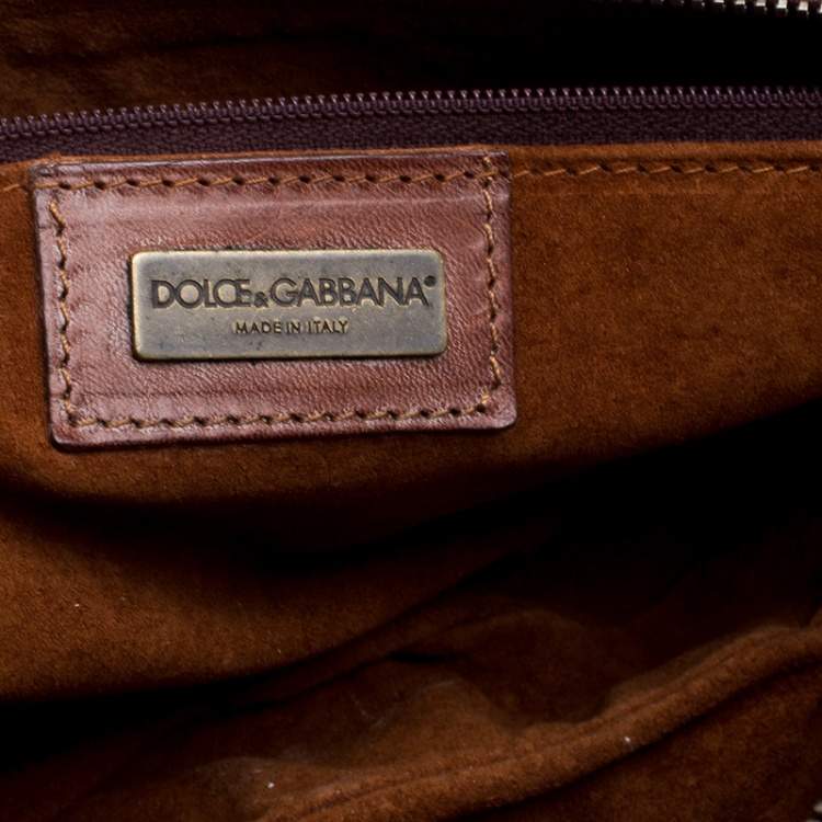 Pre Owned Dolce & Gabbana Brown Python Tassel Shoulder Bag
