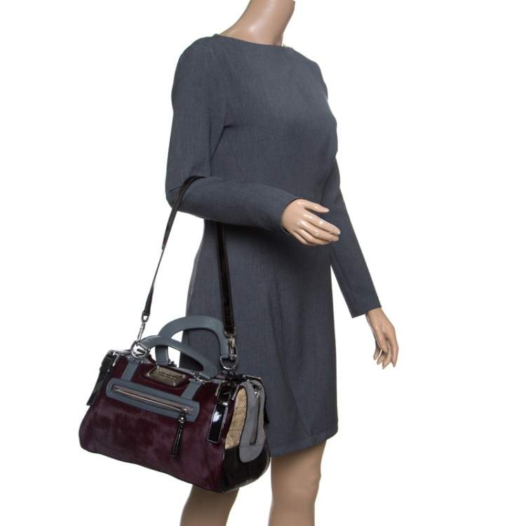 Pre Owned Dolce and Gabbana Multicolor Calfhair/Suede/Leather and Exotic Skin Miss Easy Way Boston Bag