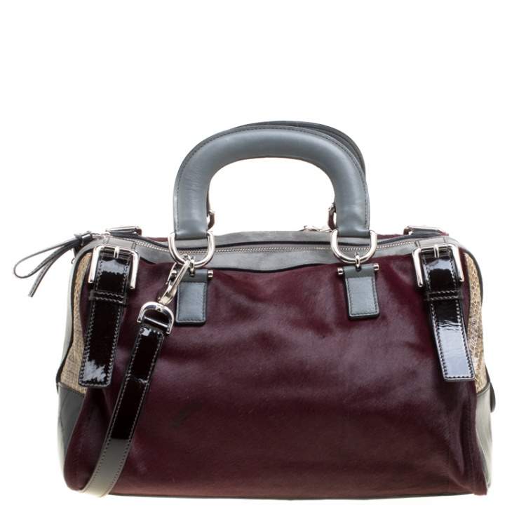 Pre Owned Dolce and Gabbana Multicolor Calfhair/Suede/Leather and Exotic Skin Miss Easy Way Boston Bag