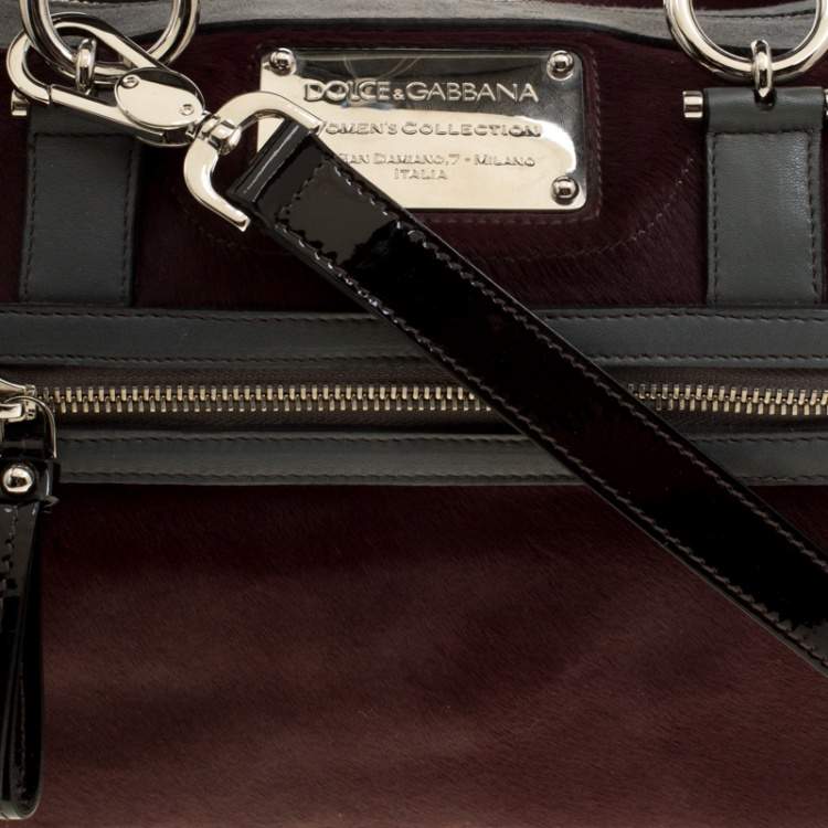 Pre Owned Dolce and Gabbana Multicolor Calfhair/Suede/Leather and Exotic Skin Miss Easy Way Boston Bag