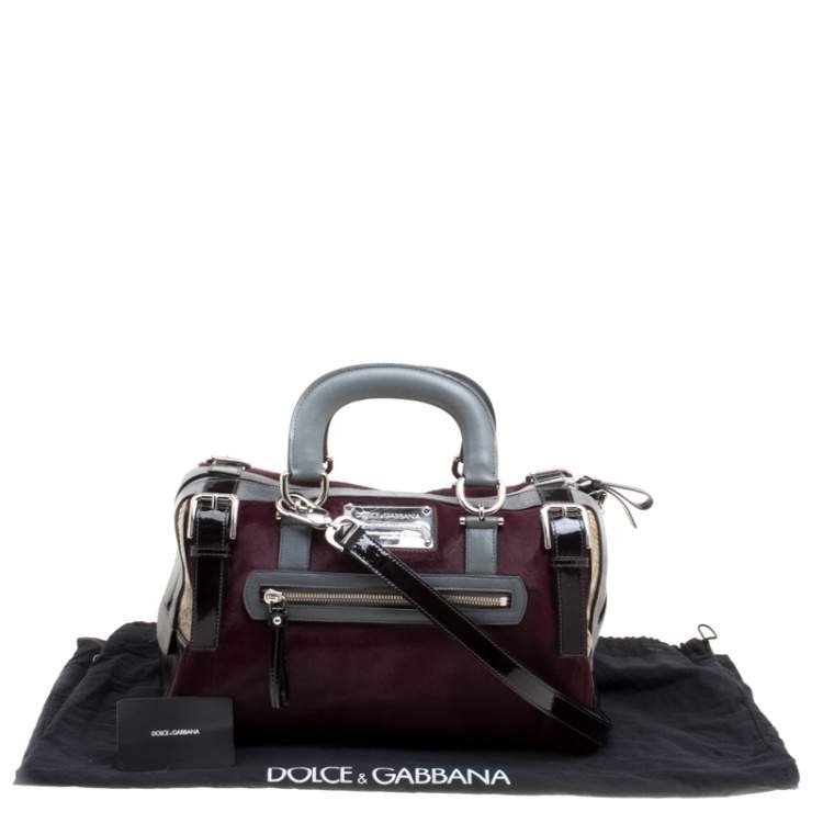 Pre Owned Dolce and Gabbana Multicolor Calfhair/Suede/Leather and Exotic Skin Miss Easy Way Boston Bag