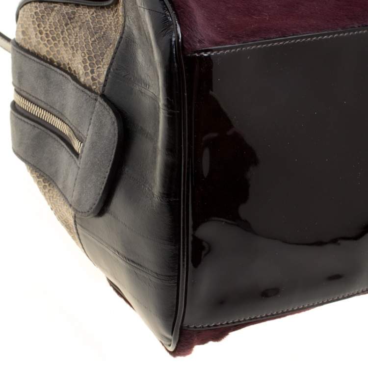 Pre Owned Dolce and Gabbana Multicolor Calfhair/Suede/Leather and Exotic Skin Miss Easy Way Boston Bag