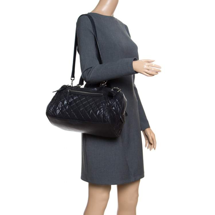 Pre Owned Dolce & Gabbana Black Nylon and Leather Miss Easy Way Top Handle Bag